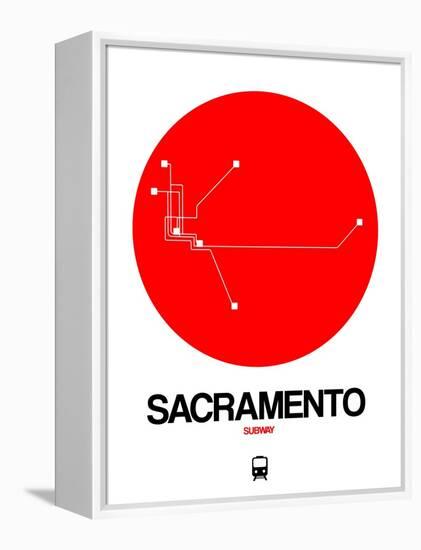 Sacramento Red Subway Map-NaxArt-Framed Stretched Canvas