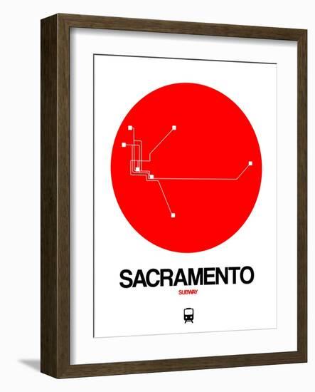 Sacramento Red Subway Map-NaxArt-Framed Art Print