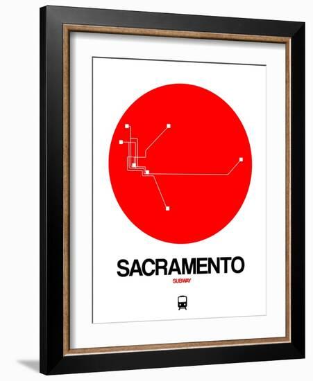 Sacramento Red Subway Map-NaxArt-Framed Art Print