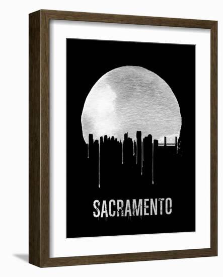 Sacramento Skyline Black-null-Framed Art Print