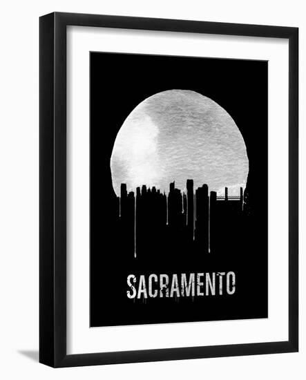 Sacramento Skyline Black-null-Framed Art Print