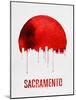 Sacramento Skyline Red-null-Mounted Art Print