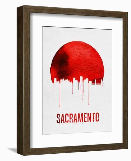 Sacramento Skyline Red-null-Framed Art Print