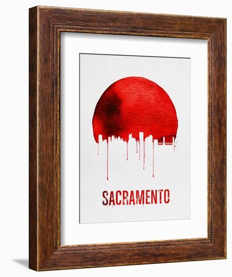 Sacramento Skyline Red-null-Framed Art Print