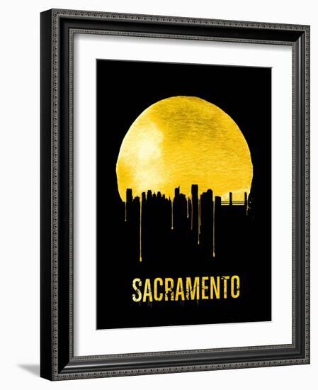 Sacramento Skyline Yellow-null-Framed Art Print