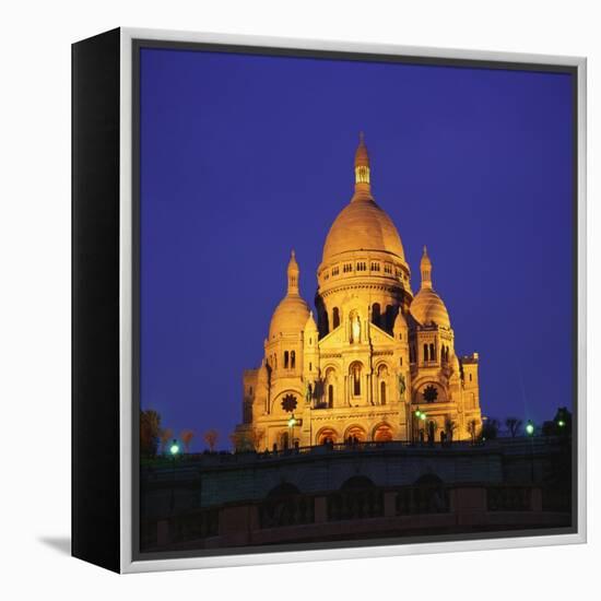 Sacre Coeur Basilica at Night, Paris, France-Roy Rainford-Framed Premier Image Canvas