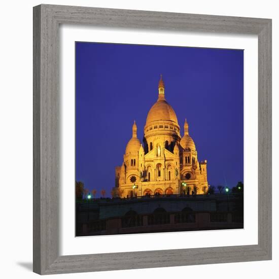 Sacre Coeur Basilica at Night, Paris, France-Roy Rainford-Framed Photographic Print