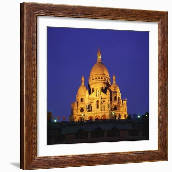 Sacre Coeur Basilica at Night, Paris, France-Roy Rainford-Framed Photographic Print