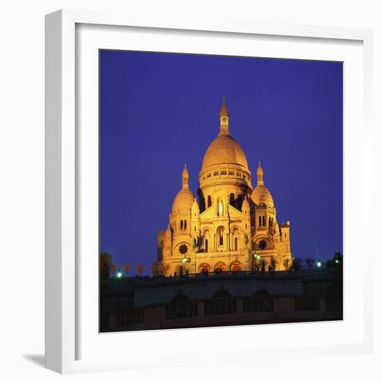Sacre Coeur Basilica at Night, Paris, France-Roy Rainford-Framed Photographic Print