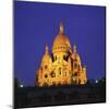 Sacre Coeur Basilica at Night, Paris, France-Roy Rainford-Mounted Photographic Print