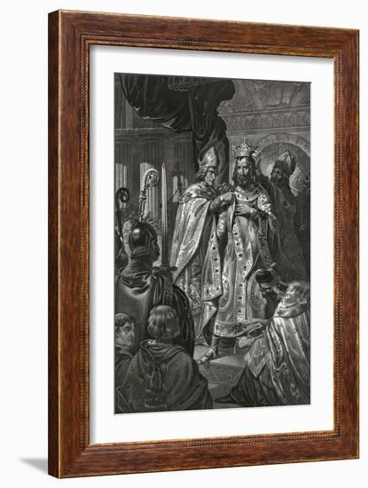 Sacre De Baudouin De Boulogne Dit Baudouin Ier (V. 1065-1118), Roi De Jerusalem - the Coronation Of-Unknown Artist-Framed Giclee Print