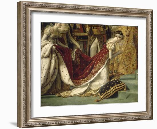 Sacre de l'empereur Napoléon et couronnement de l'impératrice Joséphine-Jacques-Louis David-Framed Giclee Print