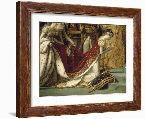 Sacre de l'empereur Napoléon et couronnement de l'impératrice Joséphine-Jacques-Louis David-Framed Giclee Print