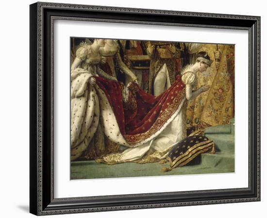 Sacre de l'empereur Napoléon et couronnement de l'impératrice Joséphine-Jacques-Louis David-Framed Giclee Print