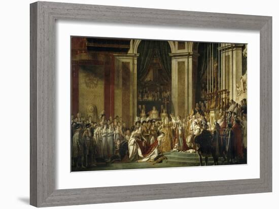 Sacre de l'empereur Napoléon et couronnement de l'impératrice Joséphine-Jacques-Louis David-Framed Giclee Print