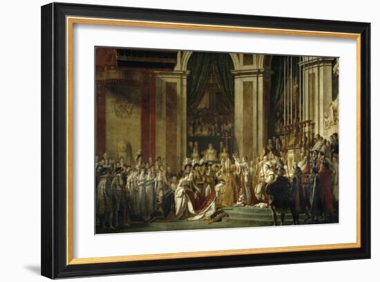 Sacre de l'empereur Napoléon et couronnement de l'impératrice Joséphine-Jacques-Louis David-Framed Giclee Print