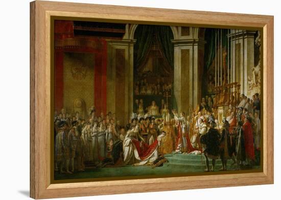 Sacre De Napoleon (Coronation) in Notre-Dame De Paris by Pope Pius VII, December 2, 1804-Jacques-Louis David-Framed Premier Image Canvas