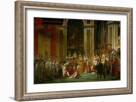 Sacre De Napoleon (Coronation) in Notre-Dame De Paris by Pope Pius VII, December 2, 1804-Jacques-Louis David-Framed Giclee Print