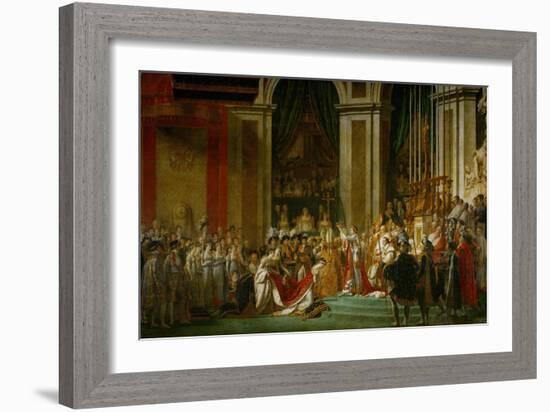 Sacre De Napoleon (Coronation) in Notre-Dame De Paris by Pope Pius VII, December 2, 1804-Jacques-Louis David-Framed Giclee Print