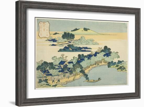 Sacred Fountain at Castle Peak (Jogaku Reisen), C.1832-Katsushika Hokusai-Framed Giclee Print