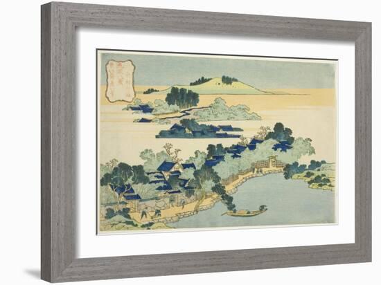 Sacred Fountain at Castle Peak (Jogaku Reisen), C.1832-Katsushika Hokusai-Framed Giclee Print