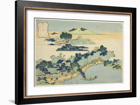 Sacred Fountain at Castle Peak (Jogaku Reisen), C.1832-Katsushika Hokusai-Framed Giclee Print