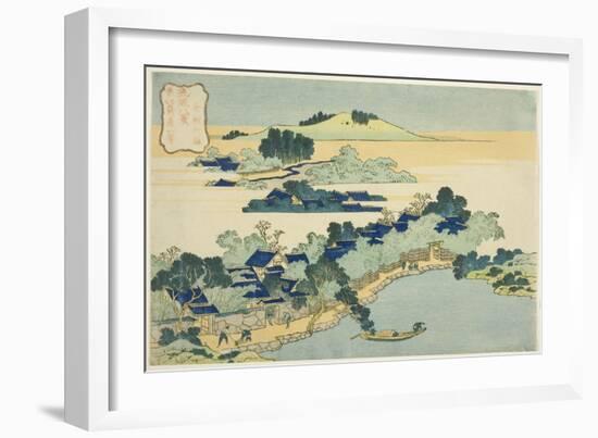 Sacred Fountain at Castle Peak (Jogaku Reisen), C.1832-Katsushika Hokusai-Framed Giclee Print