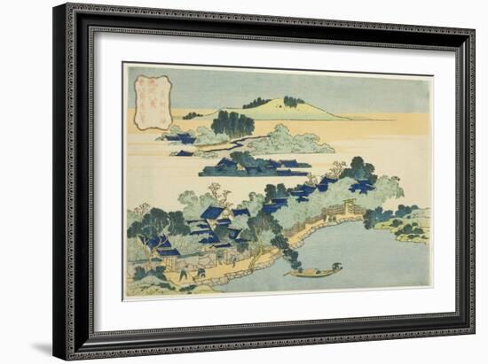 Sacred Fountain at Castle Peak (Jogaku Reisen), C.1832-Katsushika Hokusai-Framed Giclee Print