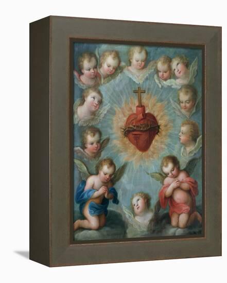 Sacred Heart of Jesus Surrounded by Angels, c.1775-Jose de or Joseph Paez-Framed Premier Image Canvas