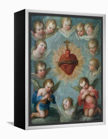 Sacred Heart of Jesus Surrounded by Angels, c.1775-Jose de or Joseph Paez-Framed Premier Image Canvas