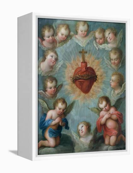 Sacred Heart of Jesus Surrounded by Angels, c.1775-Jose de or Joseph Paez-Framed Premier Image Canvas