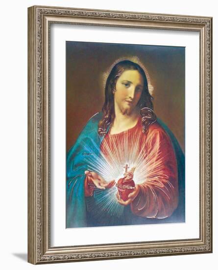 Sacred Heart of Jesus-Pompeo Batoni-Framed Art Print