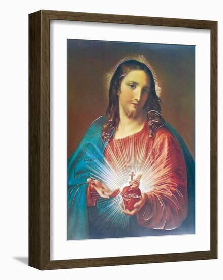 Sacred Heart of Jesus-Pompeo Batoni-Framed Art Print