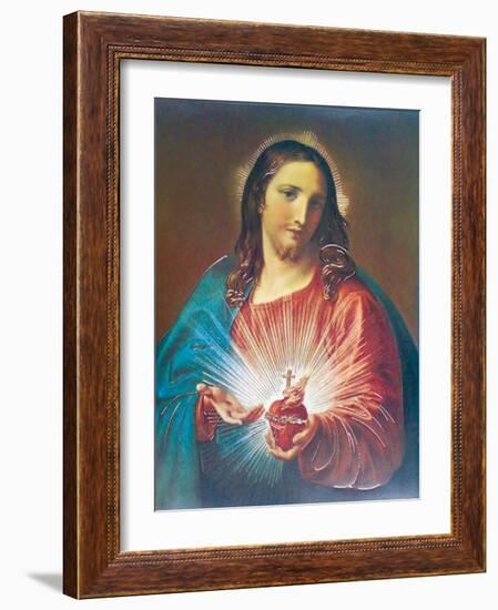 Sacred Heart of Jesus-Pompeo Batoni-Framed Art Print