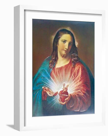 Sacred Heart of Jesus-Pompeo Batoni-Framed Art Print