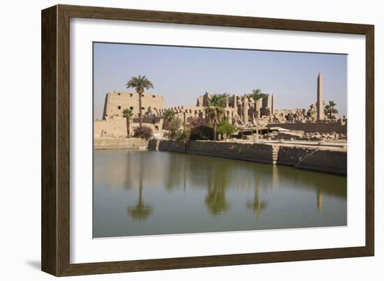 Sacred Lake (Foreground), Karnak Temple, Luxor, Thebes, Egypt, North Africa, Africa-Richard Maschmeyer-Framed Photographic Print
