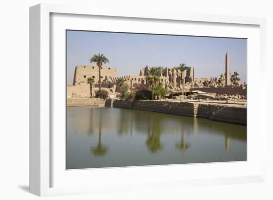 Sacred Lake (Foreground), Karnak Temple, Luxor, Thebes, Egypt, North Africa, Africa-Richard Maschmeyer-Framed Photographic Print