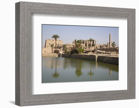 Sacred Lake (Foreground), Karnak Temple, Luxor, Thebes, Egypt, North Africa, Africa-Richard Maschmeyer-Framed Photographic Print