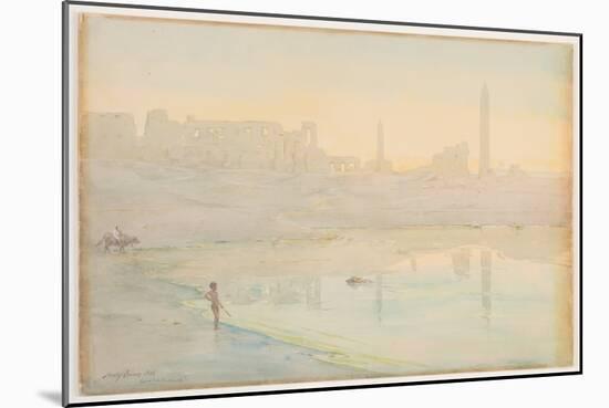 Sacred Lake, Karnak, 1905 (W/C over Pencil on Paper)-Henry Bacon-Mounted Giclee Print
