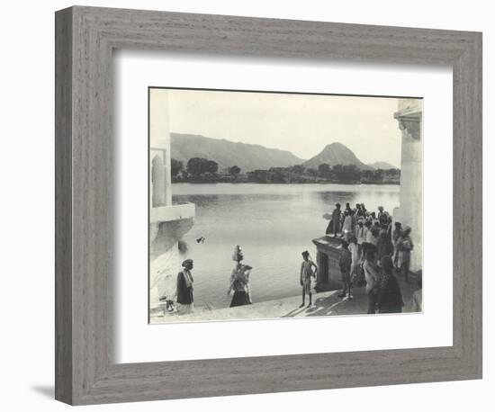 Sacred Lake of Pushkar, Near Ajmer, January 1912-English Photographer-Framed Photographic Print