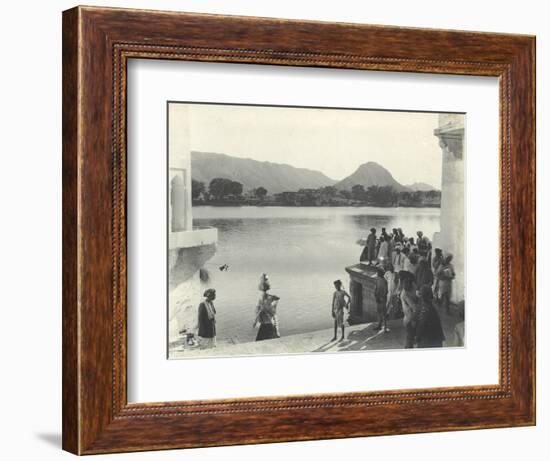 Sacred Lake of Pushkar, Near Ajmer, January 1912-English Photographer-Framed Photographic Print