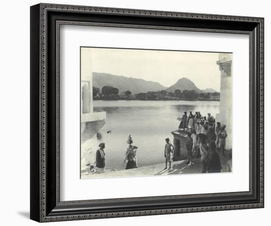 Sacred Lake of Pushkar, Near Ajmer, January 1912-English Photographer-Framed Photographic Print