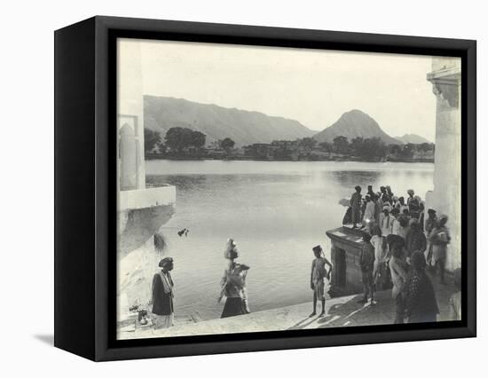 Sacred Lake of Pushkar, Near Ajmer, January 1912-English Photographer-Framed Premier Image Canvas