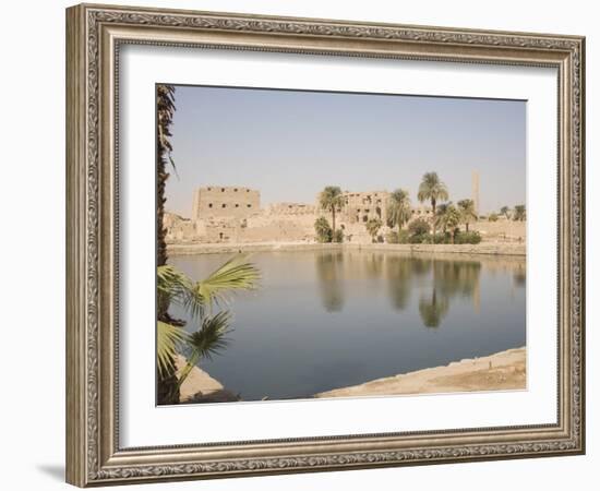 Sacred Lake, Temples of Karnak, Karnak, Near Luxor, Thebes, UNESCO World Heritage Site, Egypt-Philip Craven-Framed Photographic Print