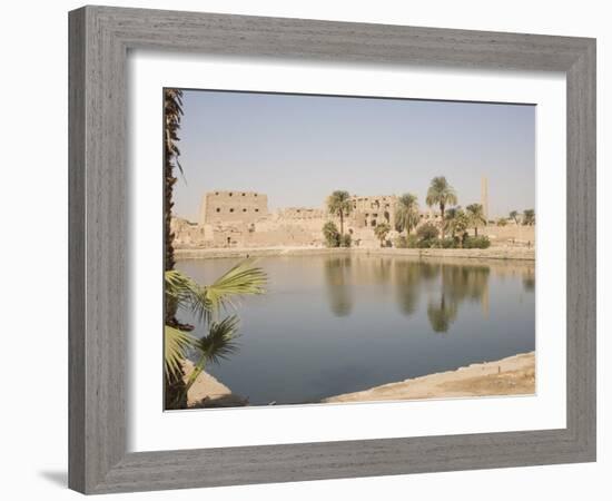 Sacred Lake, Temples of Karnak, Karnak, Near Luxor, Thebes, UNESCO World Heritage Site, Egypt-Philip Craven-Framed Photographic Print