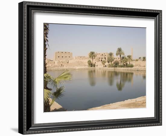 Sacred Lake, Temples of Karnak, Karnak, Near Luxor, Thebes, UNESCO World Heritage Site, Egypt-Philip Craven-Framed Photographic Print