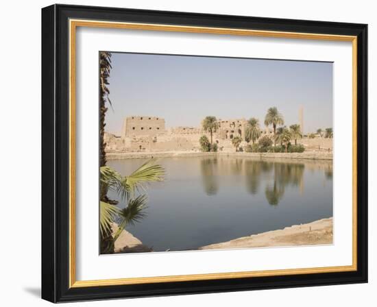 Sacred Lake, Temples of Karnak, Karnak, Near Luxor, Thebes, UNESCO World Heritage Site, Egypt-Philip Craven-Framed Photographic Print