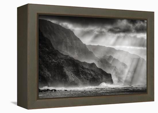 Sacred Light and Mist at Na Pali Coast, Kauai Hawaii-Vincent James-Framed Premier Image Canvas