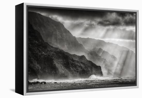 Sacred Light and Mist at Na Pali Coast, Kauai Hawaii-Vincent James-Framed Premier Image Canvas