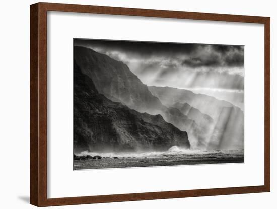 Sacred Light and Mist at Na Pali Coast, Kauai Hawaii-Vincent James-Framed Photographic Print